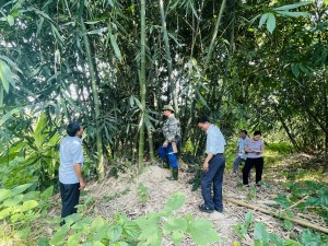 ông Thắng phấn khởi giới thiệu khách đến tham quan mô hình
